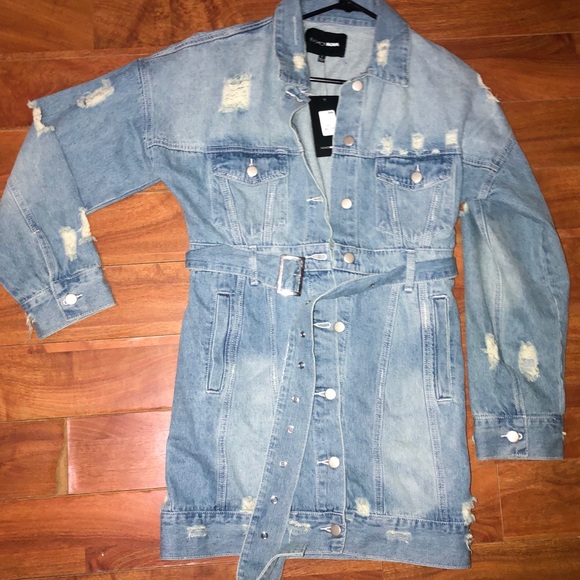 FASHION NOVA Denim Mini Dress - Medium Blue Wash - Picture 6 of 7